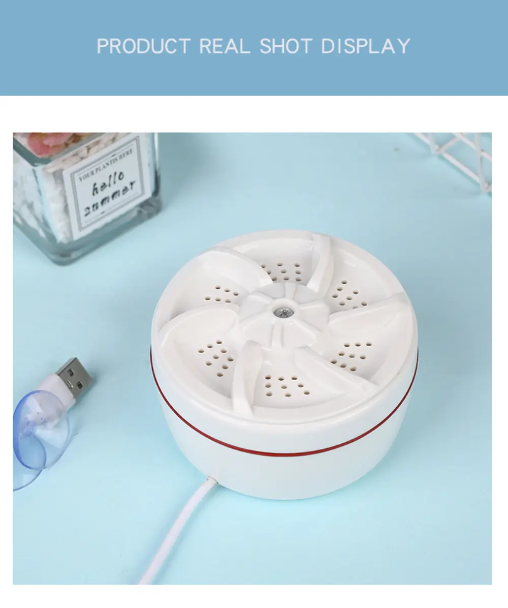 Mini Machine à Laver Portable 2 en 1, Laveuse à Ultrasons avec Câble USB - Electroménager - صورة 15