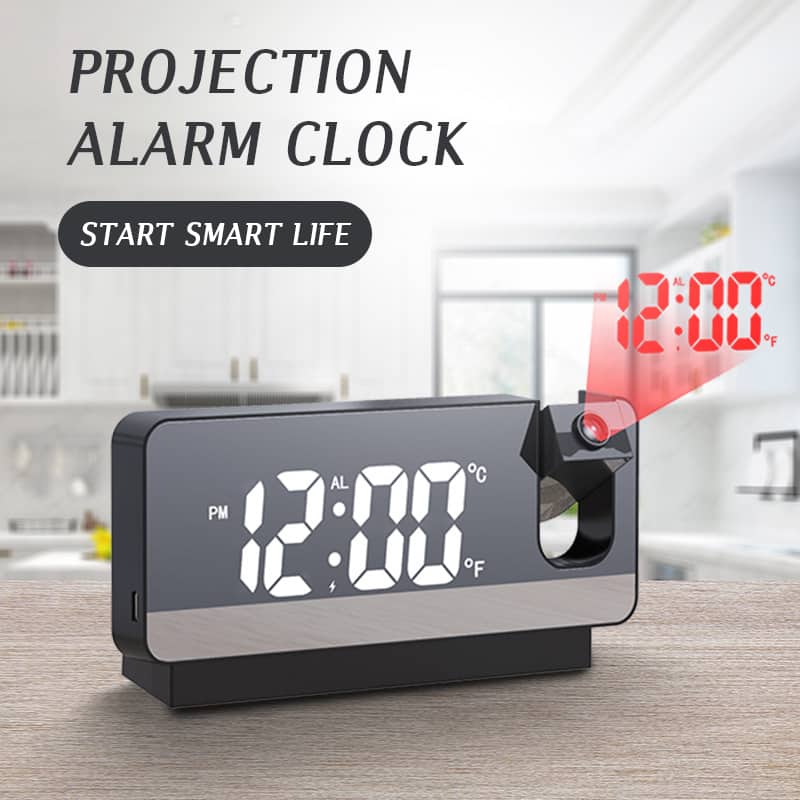 Réveil numérique intelligent avec projecteur 180° TempéRature USB , Snooze - Electroménager - صورة 2