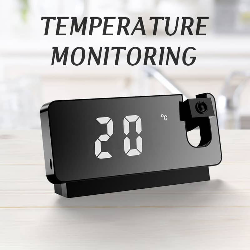 Réveil numérique intelligent avec projecteur 180° TempéRature USB , Snooze - Electroménager - صورة 5