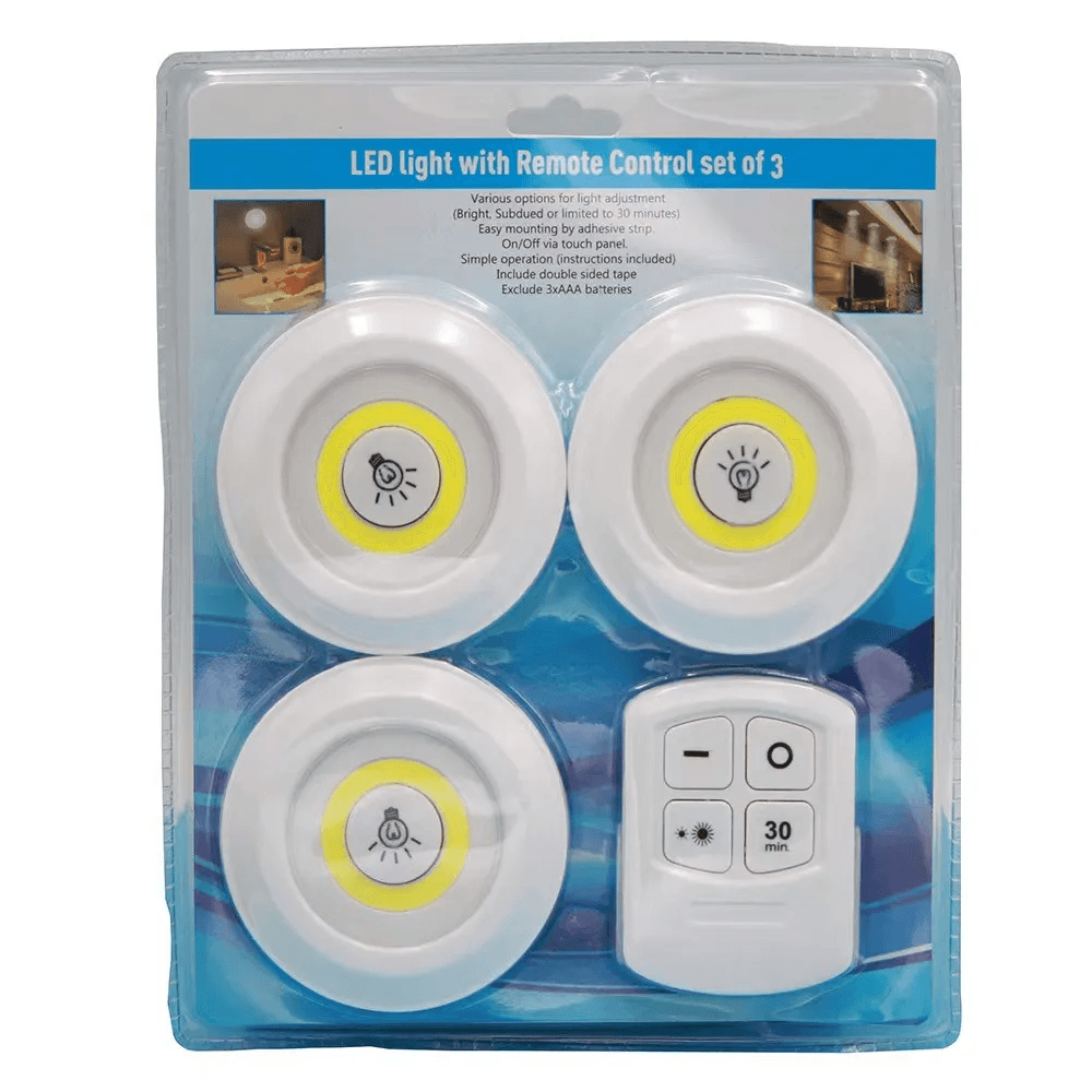 Kit de 3 lampes Led sans fil avec télécommande - Décoration - صورة 5