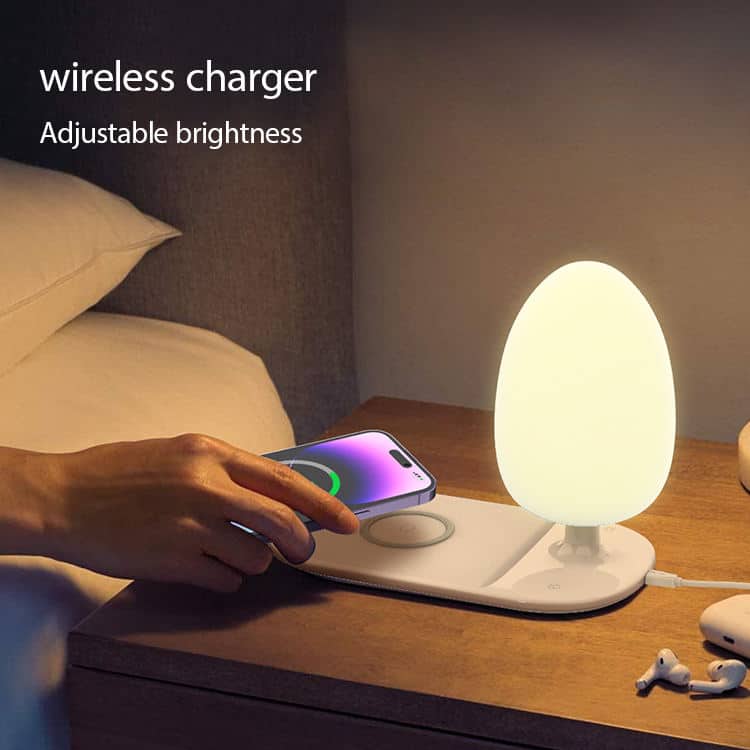 Veilleuse à luminosité réglable, chargeur de téléphone sans fil LDNIO Y3