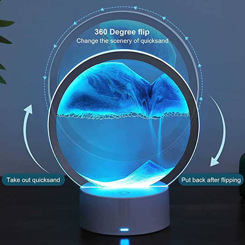 Sablier Lampe led 3D tactile USB en verre avec télécommande - Décoration - صورة 3