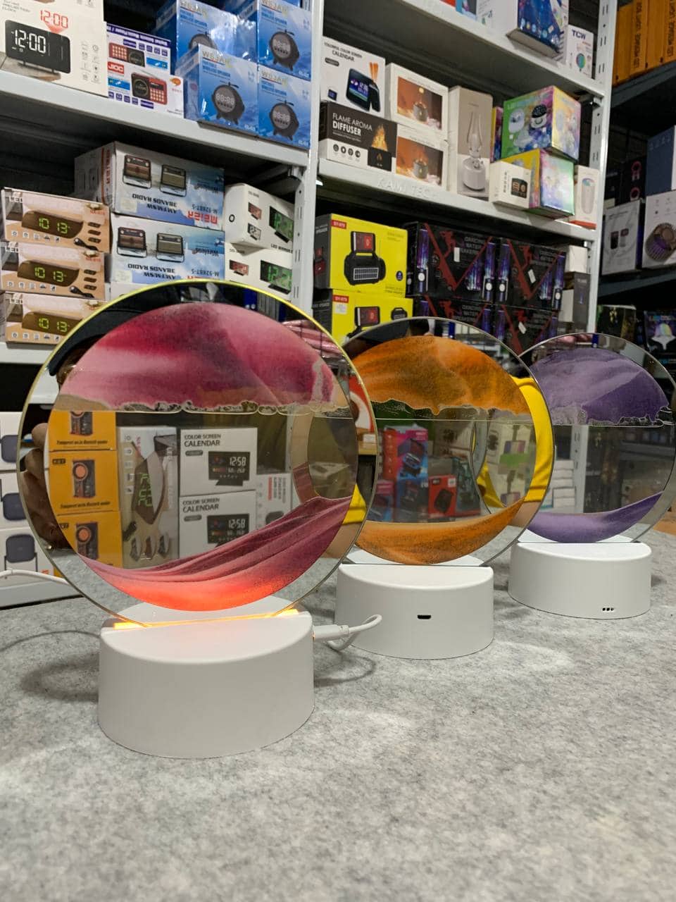 Sablier Lampe led 3D tactile USB en verre avec télécommande - Décoration - صورة 7
