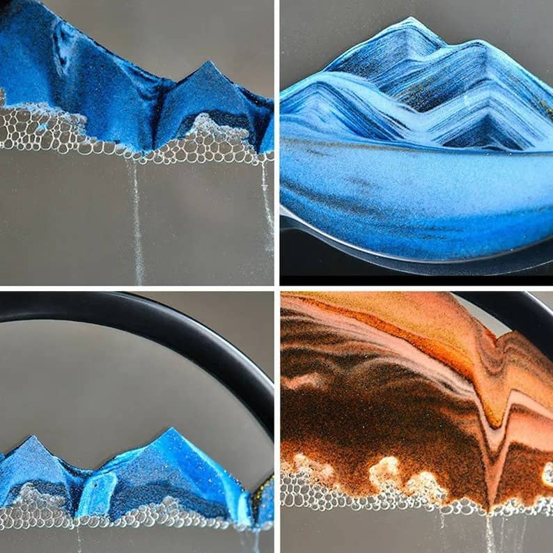 Sablier 3D en Verre rond 12 pouces pour la décoration de la maison - Décoration - صورة 11