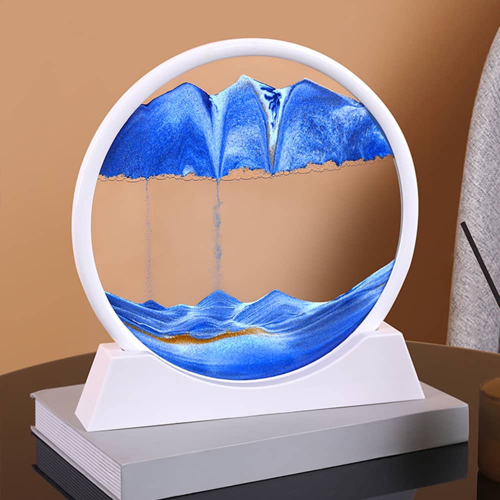 Sablier 3D en Verre rond 12 pouces pour la décoration de la maison - Décoration - صورة 13