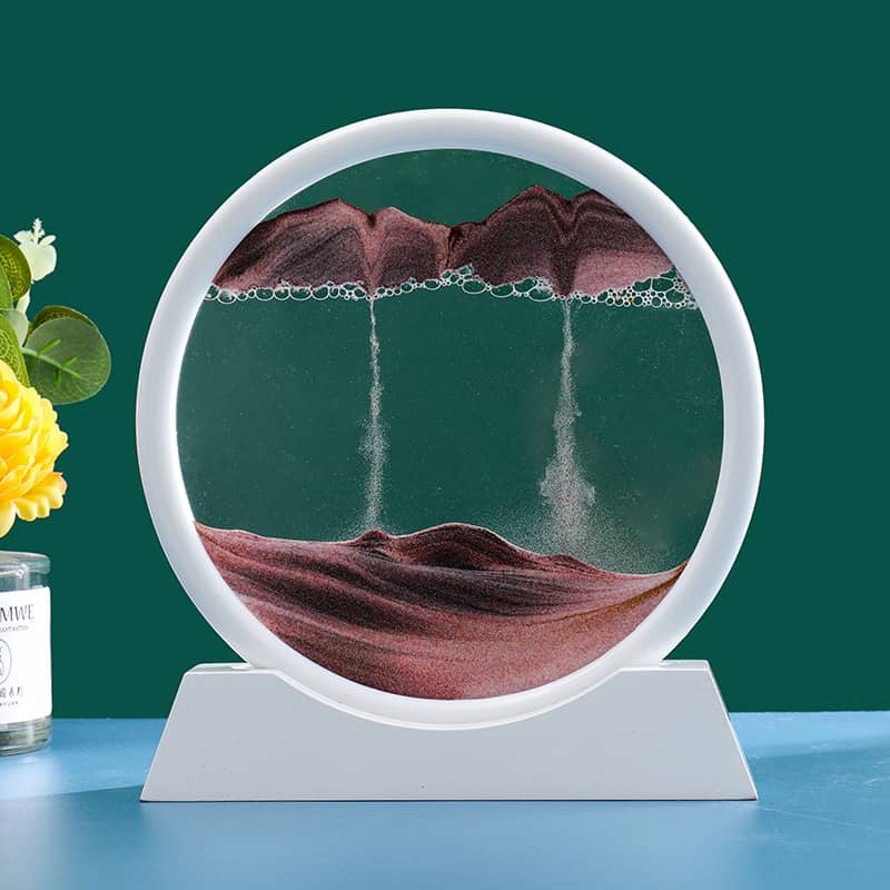 Sablier 3D en Verre rond 12 pouces pour la décoration de la maison - Décoration - صورة 18