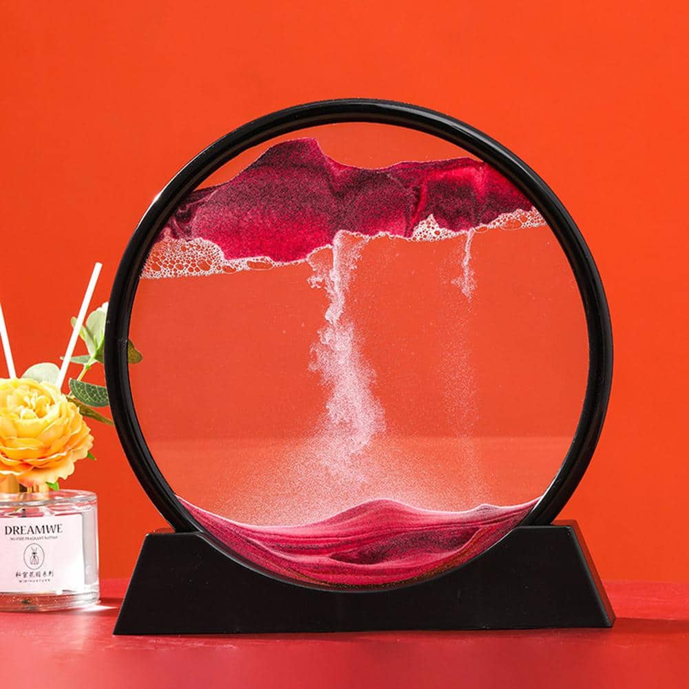 Sablier 3D en Verre rond 12 pouces pour la décoration de la maison - Décoration - صورة 3