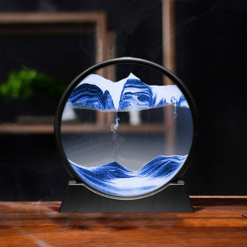 Sablier 3D en Verre rond 12 pouces pour la décoration de la maison - Décoration - صورة 6