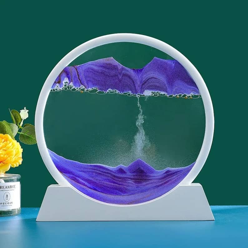 Sablier 3D en Verre rond 12 pouces pour la décoration de la maison - Décoration - صورة 10