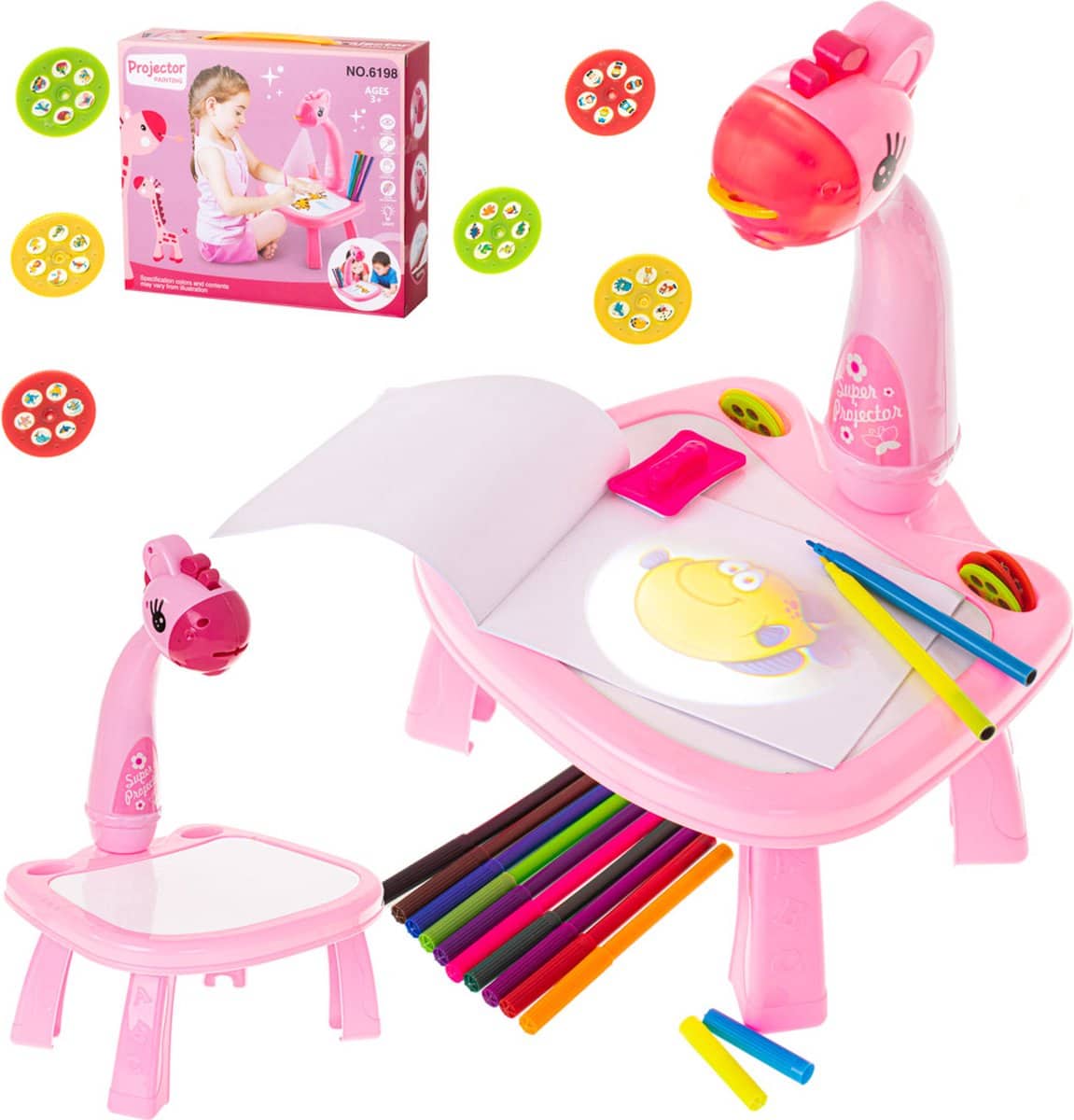Table à dessin avec projecteur 24 images différentes - Planche à dessin -rose - Jouet & Gaming - صورة 8
