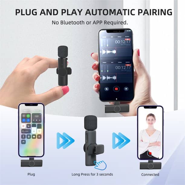 K11 Microphone-cravate sans fil Recording Audio Video Androïd / iPhone  - Électronique - صورة 5