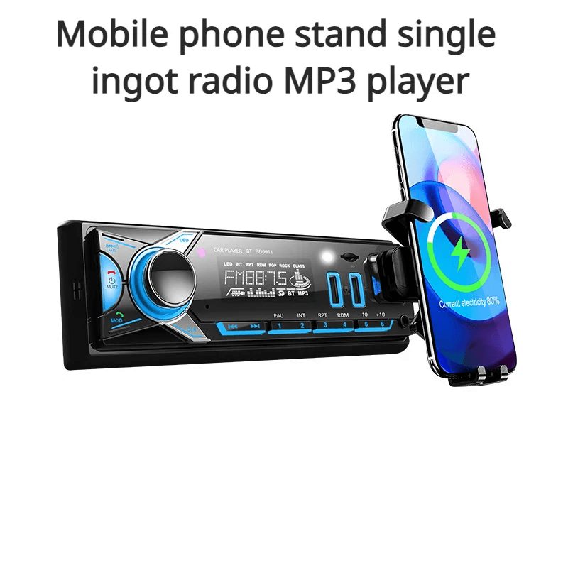 Poste radio BT Avec Support smart-phone intégré  1 Din Radio FM ,SD,TF, 2-USB 12V - Accessoires Auto/Moto - صورة 2