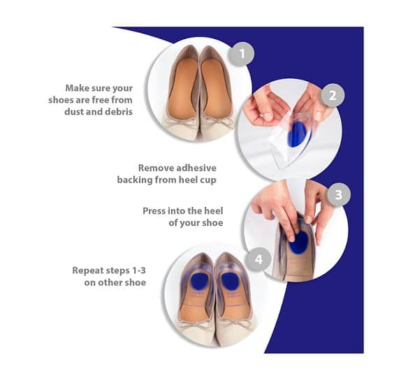  زوج  وسادات الكعب الناعمة من السيليكون، تخفف من آلام الكعب الأخمصي، لالتهاب وتر العرقوب الذي يقف لفترة طويلة - Soins et Beauté - صورة 3