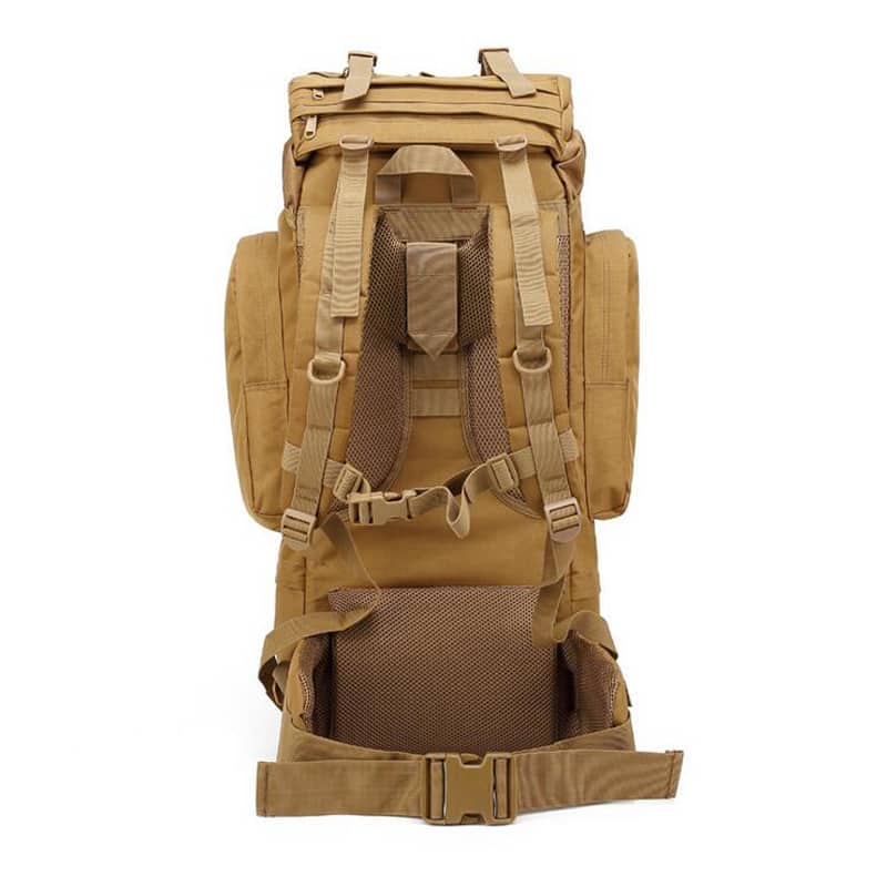 Sac à dos Randonnée professionnel en toile de Camouflage étanche à double épaule 90 L – kaki - Camping et Randonnée - صورة 5