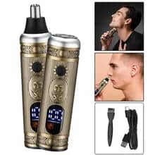Ensemble  de rasoir électrique pour hommes, tondeuse pour barbe et nez, chargeur USB, avec écran LCD - Soins et Beauté - صورة 4