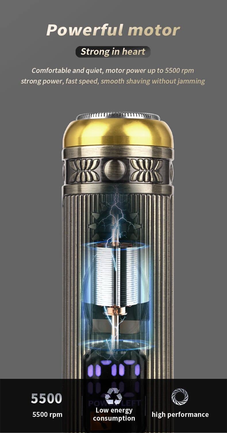 Ensemble  de rasoir électrique pour hommes, tondeuse pour barbe et nez, chargeur USB, avec écran LCD - Soins et Beauté - صورة 7