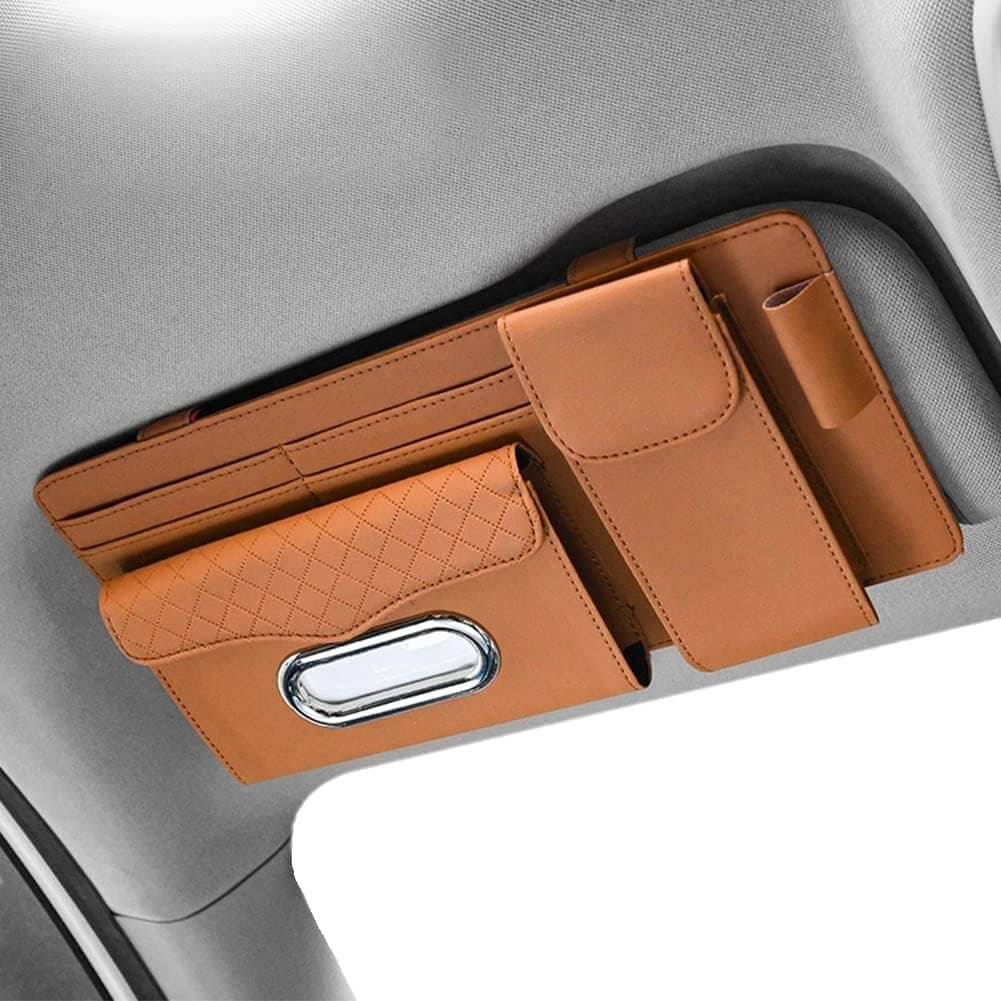 Sac de rangement universel pour pare-soleil de voiture avec étui à lunettes, porte - Accessoires Auto/Moto - صورة 2