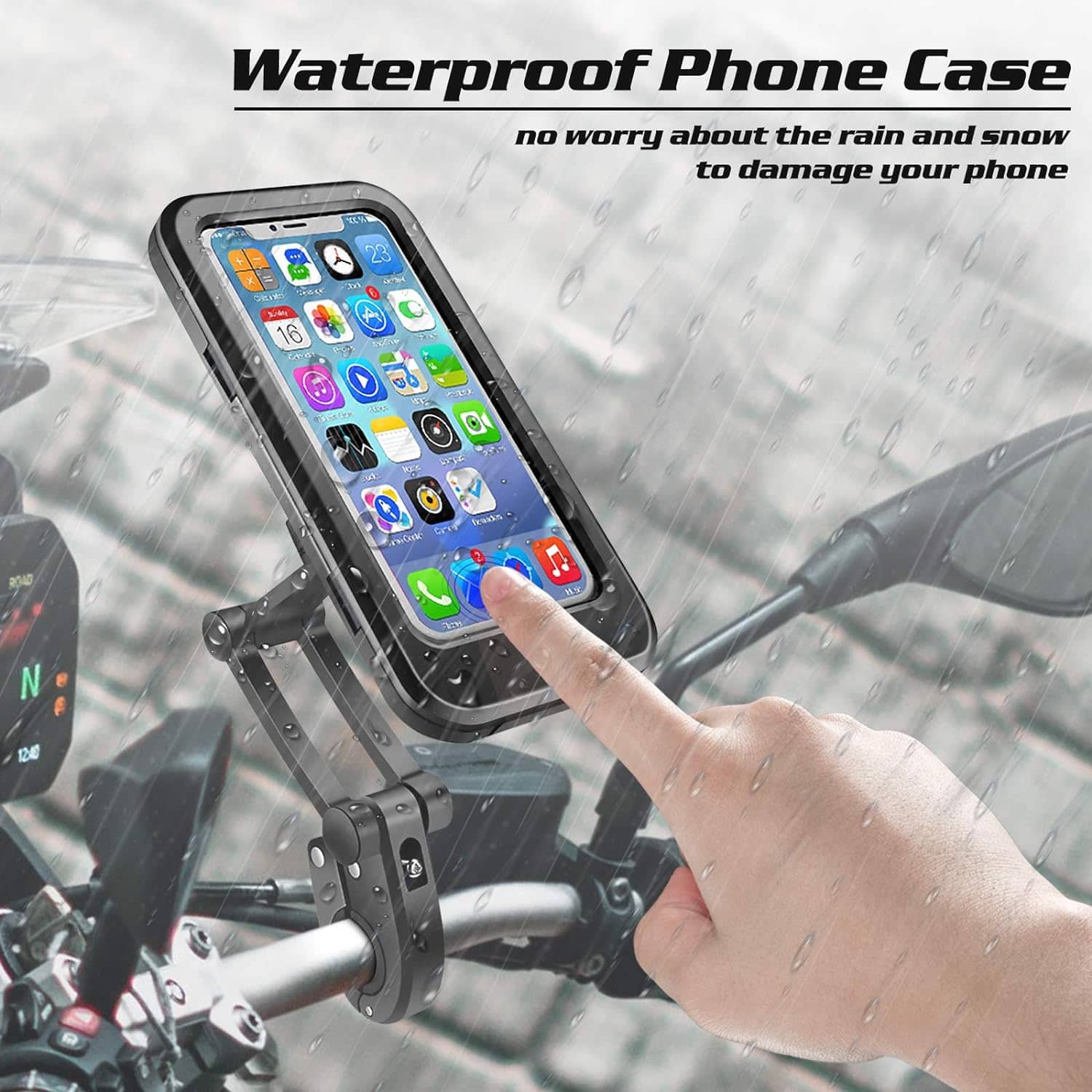 Support de téléphone portable étanche pour vélo moto réglable à 360 ° - Accessoires Auto/Moto - صورة 5