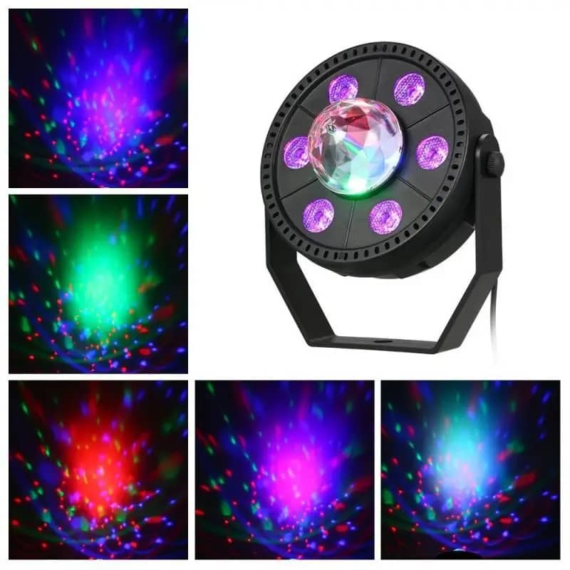 Projecteur jeux de lumiere RGB Laser rotatif  6en1 effets Stroboscope - Électronique - صورة 2