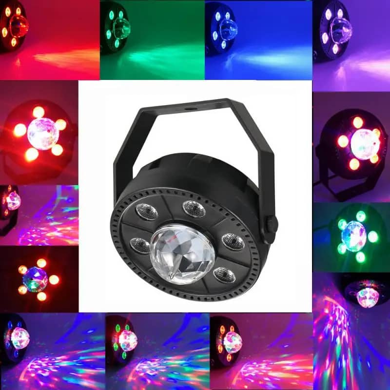 Projecteur jeux de lumiere RGB Laser rotatif  6en1 effets Stroboscope - Électronique - صورة 4