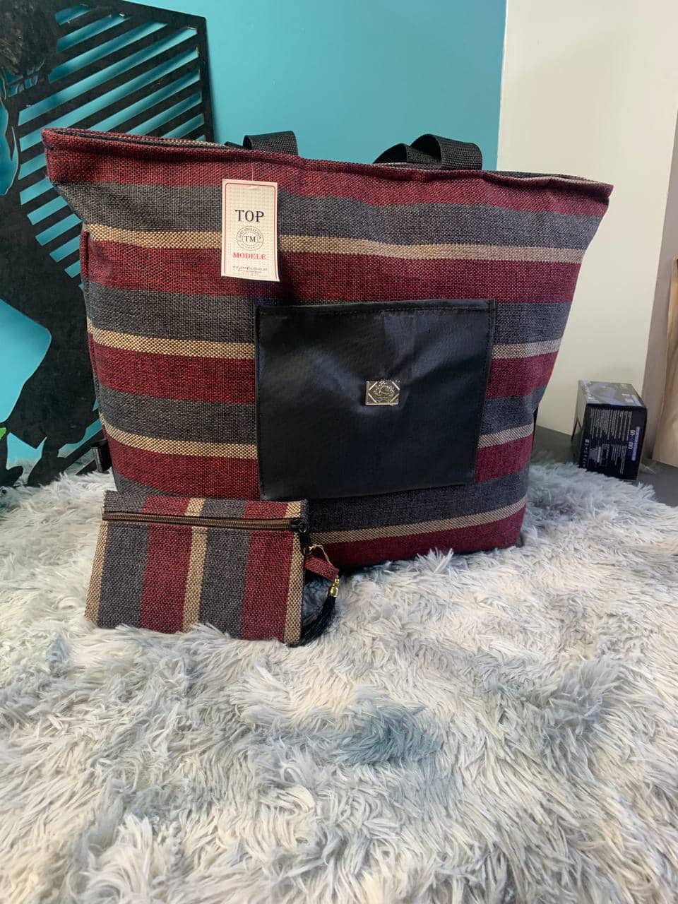 Sac à main burberry Grande capacité avec un  portefeuille pour femme - Sac à dos et Mode - صورة 13
