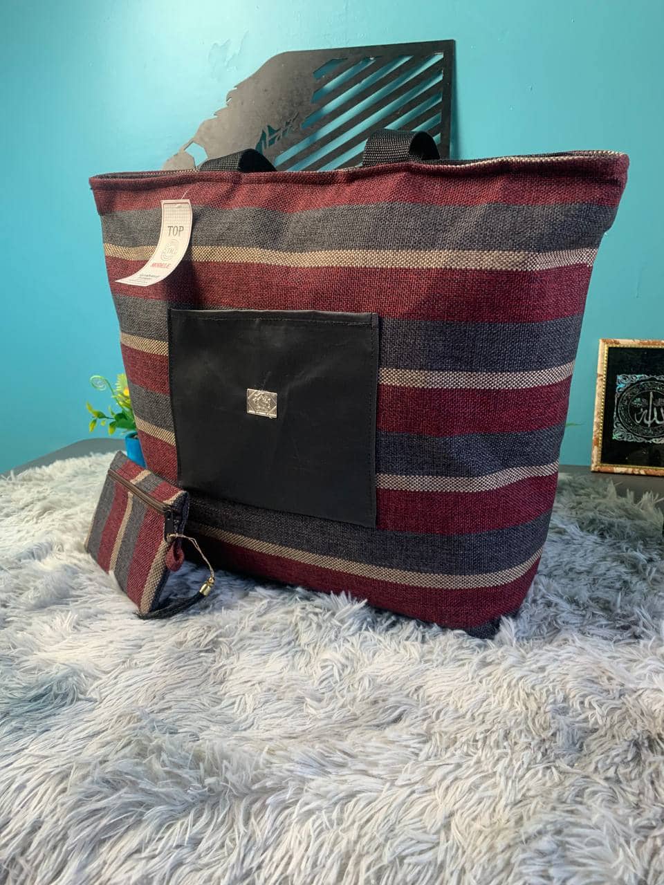 Sac à main burberry Grande capacité avec un  portefeuille pour femme - Sac à dos et Mode - صورة 14