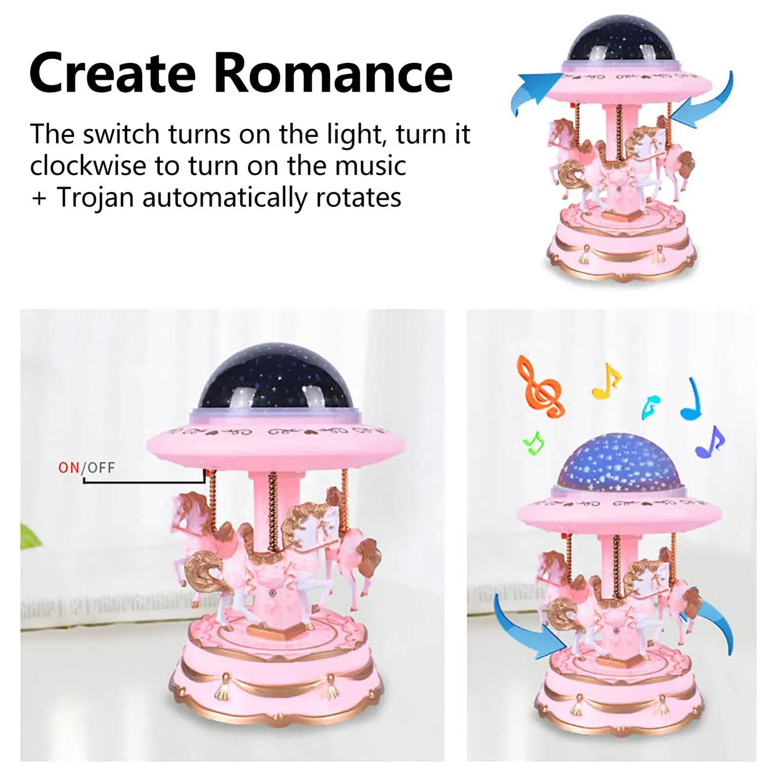 Carrousel Music Box avec projecteur ciel étoilé - Électronique - صورة 3
