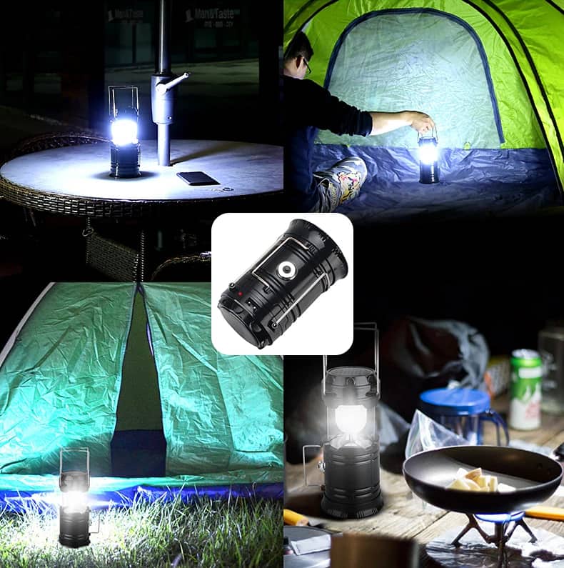 Lampe de Camping 2IN1 Rechargeable Solaire Pliable YD-3589 - Camping et Randonnée - صورة 3