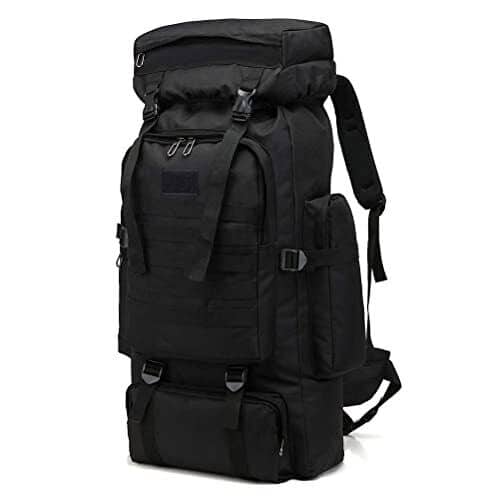 Sac à dos Randonnée professionnel en toile de Camouflage étanche à double épaule 90 L - Noir - Camping et Randonnée - صورة 3