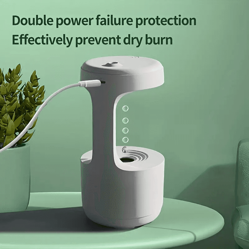 Réveil et Humidificateur d’air gouttelettes d’eau Anti-gravité 800ml - Décoration - صورة 9