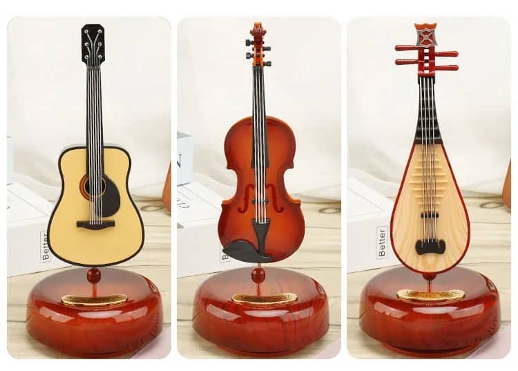 Mini instrument de musique rétro GUITARE, boîte à musique Décoration - Décoration - صورة 12
