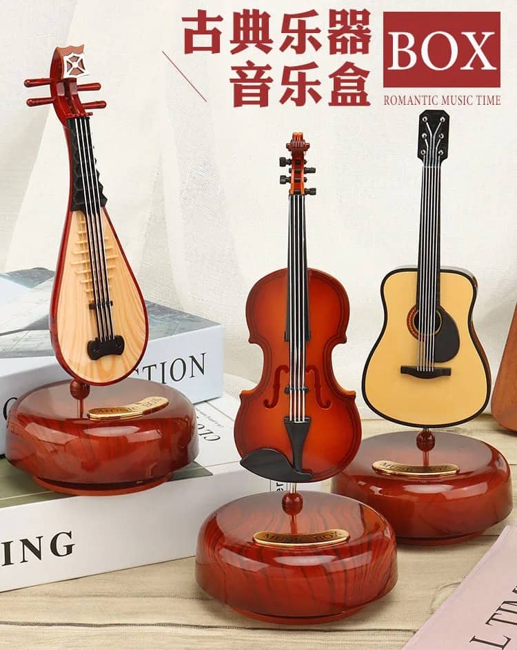 Mini instrument de musique rétro GUITARE, boîte à musique Décoration - Décoration - صورة 14