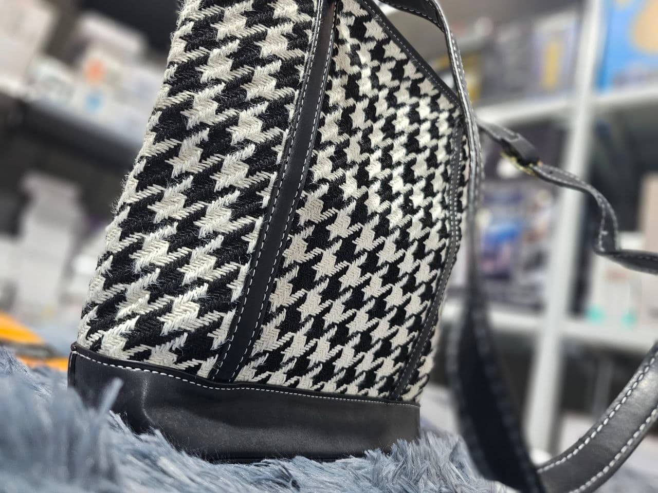 Sacs à bandoulière pied-de-poule Vintage pour femmes grande capacité - Sac à dos et Mode - صورة 8