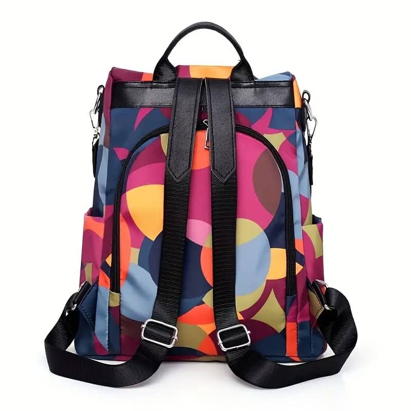 Sac à dos oxford Antivol étanche pour femmes – multicouleur – حقيبة ظهر أكسفورد مقاومة للماء ومضادة للسرقة للنساء - Sac à dos et Mode - صورة 7