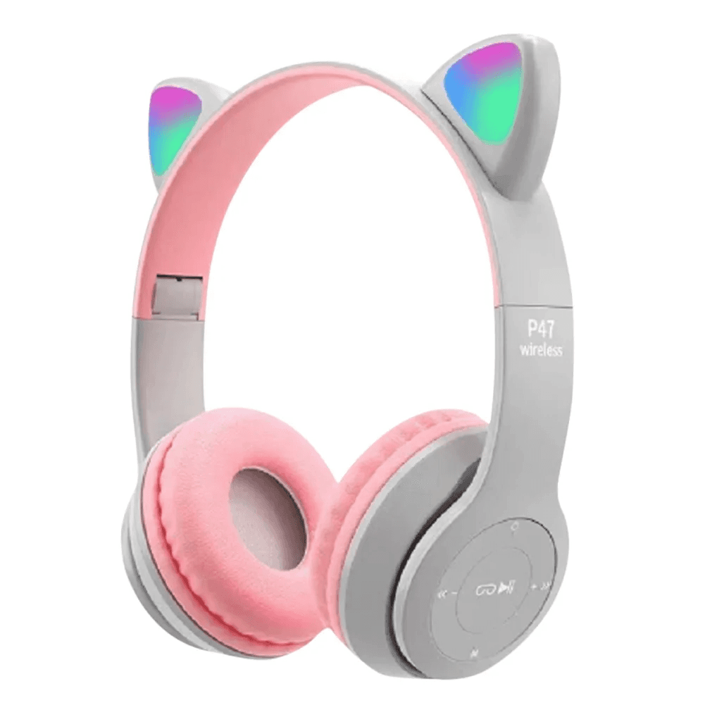 Casque Bluetooth sans fil avec oreilles de chat LED clignotantes P47M - Électronique - صورة 4
