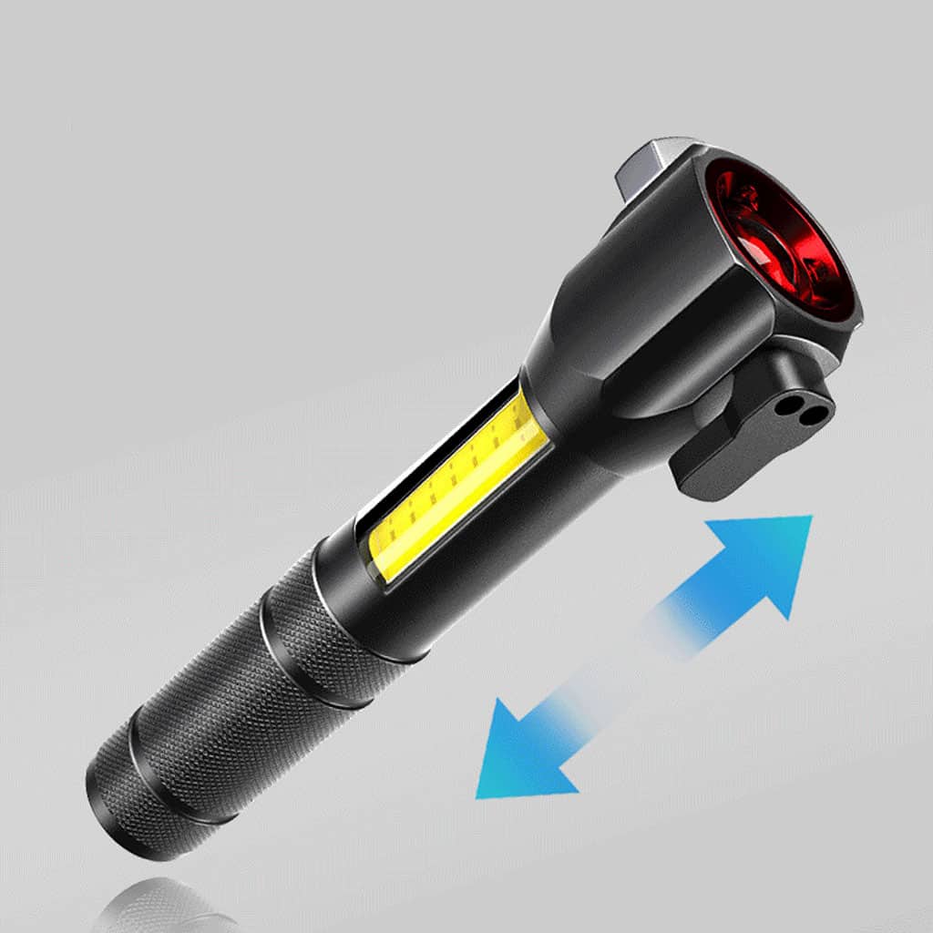 Lampe de poche rechargeable à LED avec brise vitre intégré - 300 Lumens - Accessoires Auto/Moto - صورة 3