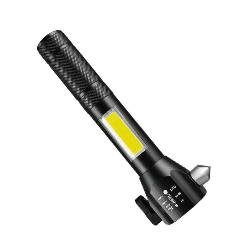 Lampe de poche rechargeable à LED avec brise vitre intégré - 300 Lumens - Accessoires Auto/Moto - صورة 5