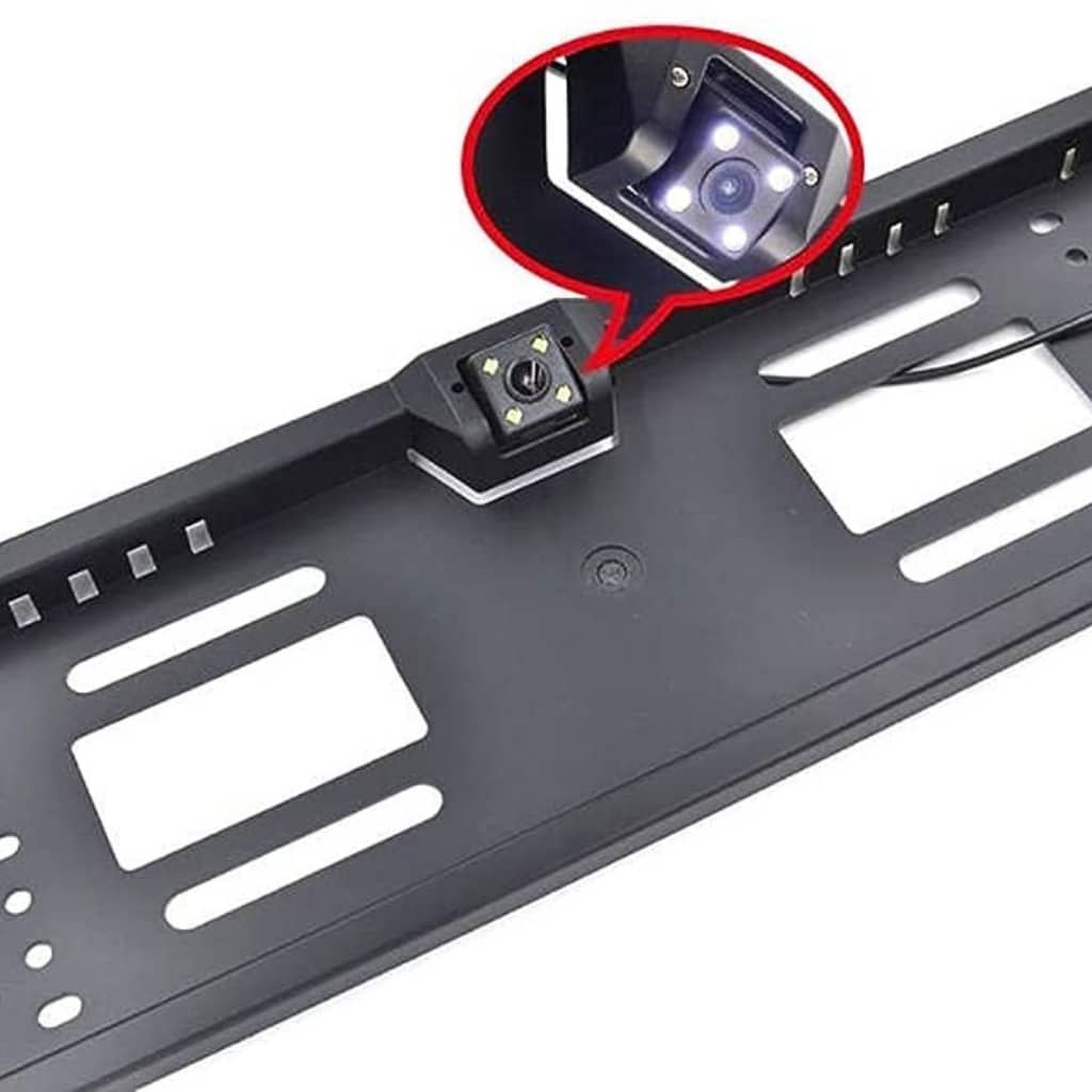 Caméra de recul HD pour voiture, Avec cadre de plaque d'immatriculation Standard , étanche, Vision nocturne, 4 LED - Accessoires Auto/Moto - صورة 3