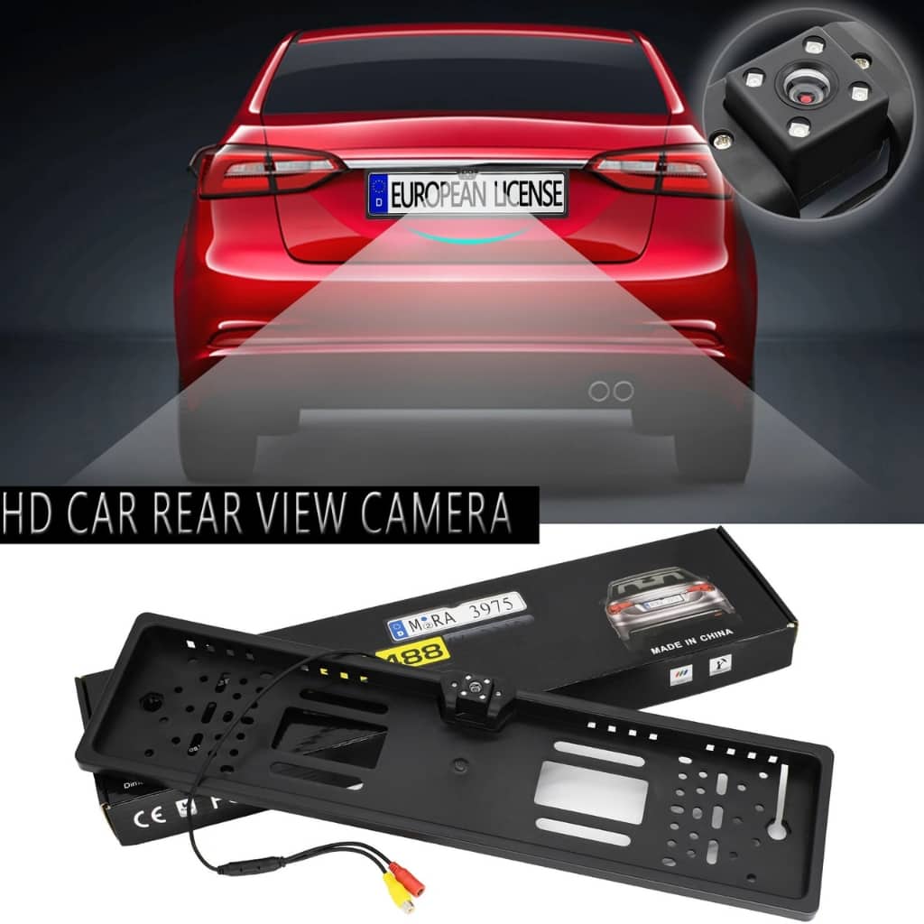 Caméra de recul HD pour voiture, Avec cadre de plaque d'immatriculation Standard , étanche, Vision nocturne, 4 LED - Accessoires Auto/Moto - صورة 7