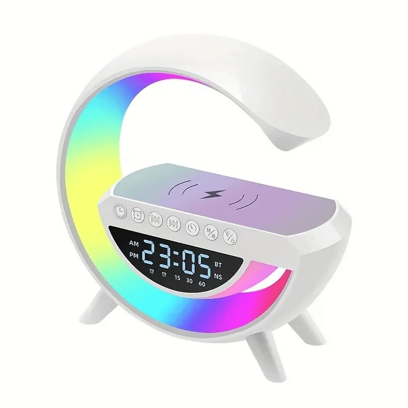 Réveil et Haut-parleur Bluetooth RGB intelligente type Big G Wireless Charger V3  -  BT-3401 - Électronique - صورة 4
