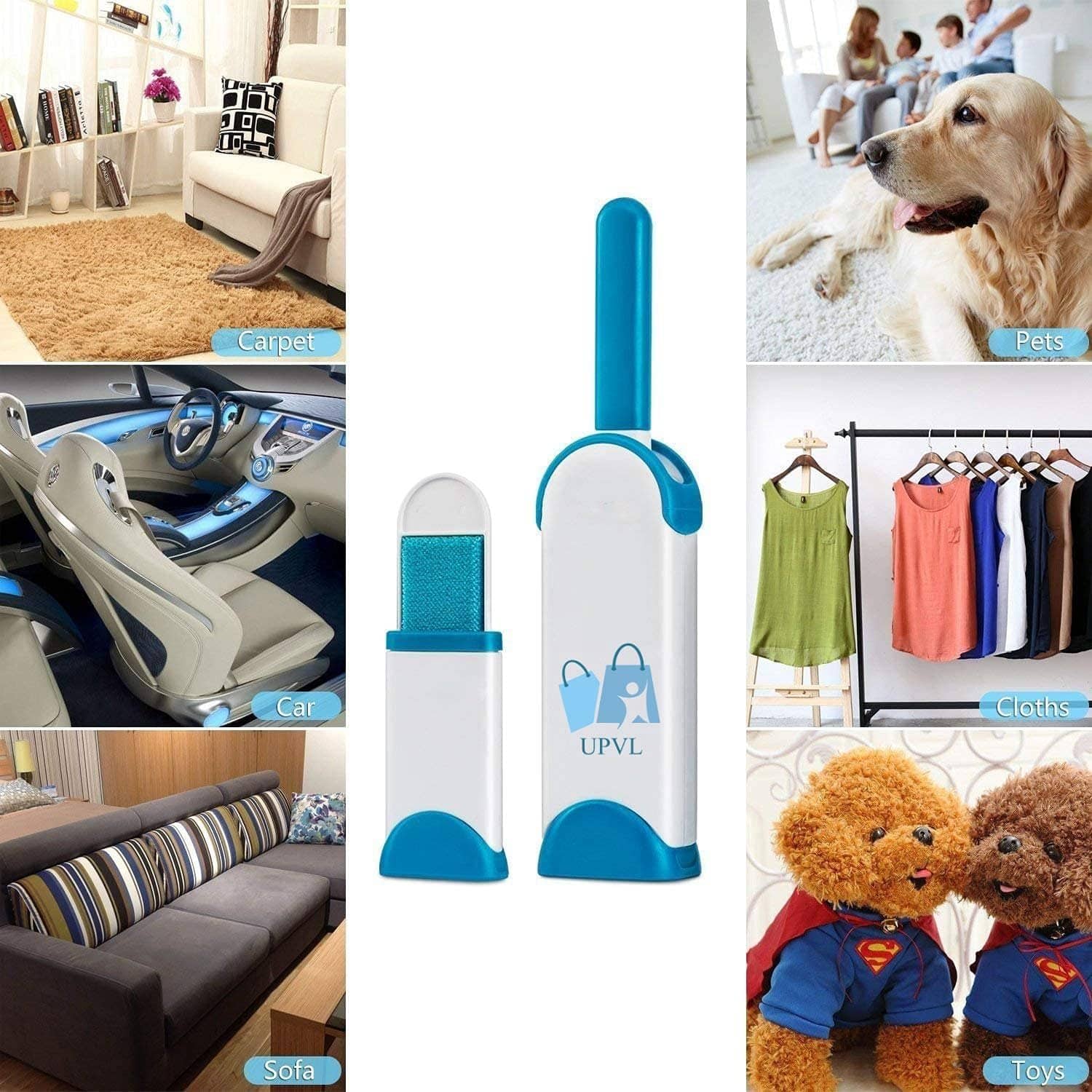 Brosse double face pour enlever les poils d’animaux, la poussière et les peluches, vêtements, meubles, canapé, tapis – فرشاة لإزالة شعر الحيوانات الأليفة والغبار والوبر - Divers - صورة 12