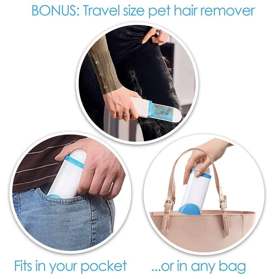 Brosse double face pour enlever les poils d’animaux, la poussière et les peluches, vêtements, meubles, canapé, tapis – فرشاة لإزالة شعر الحيوانات الأليفة والغبار والوبر - Divers - صورة 5