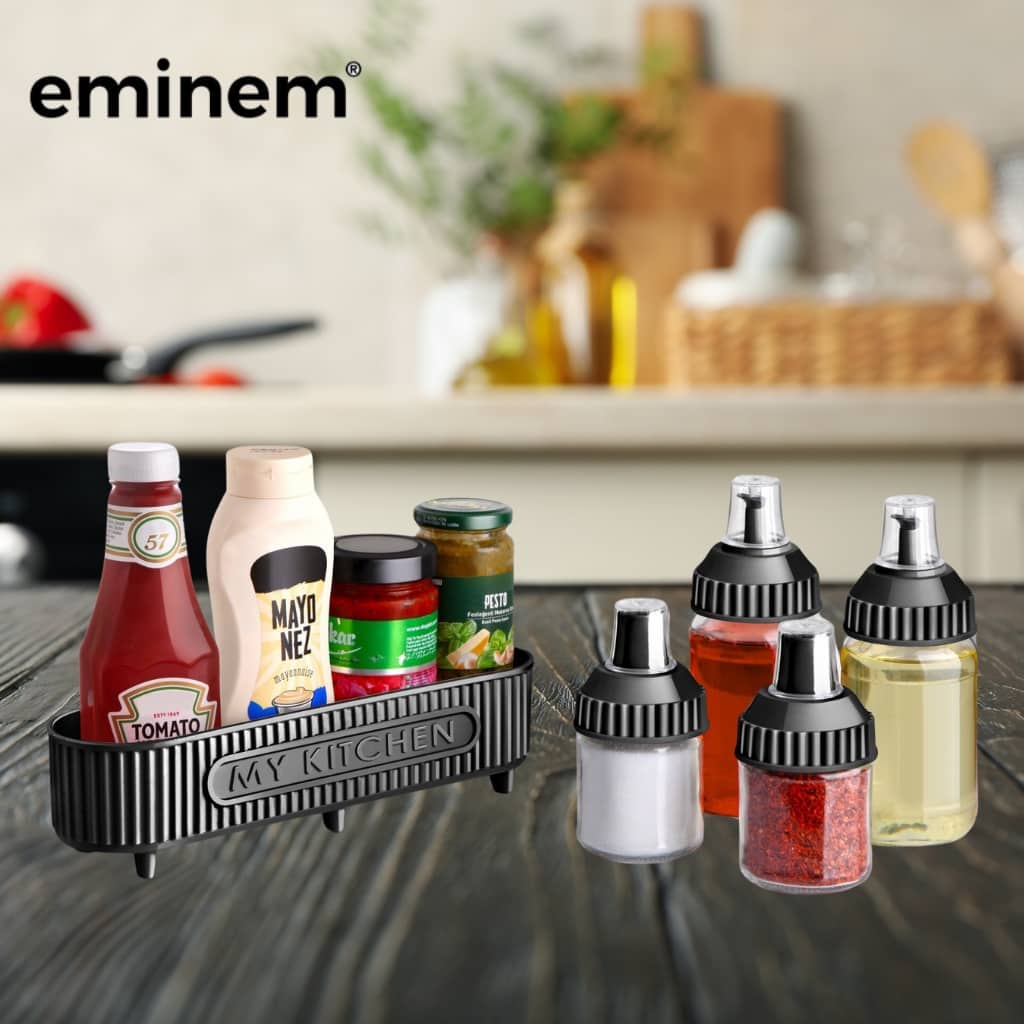 Eminem Ensemble de cuisine 5 Pcs en verre pour épices et huiles - Cuisine - صورة 3
