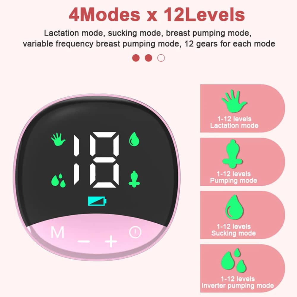 Tire-lait Électrique Intégré Mains Libres pour Allaitement, 4 Modes et 12 Réglables, Faible Bruit MY-374 - Maternité - صورة 4