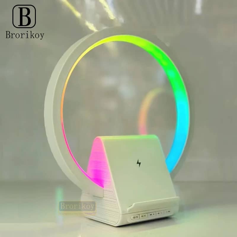 Lampe de chevet avec chargeur sans fil, haut-parleurs Bluetooth rechargeables support de charge rapide, 15W  BT-256 - Électronique - صورة 12