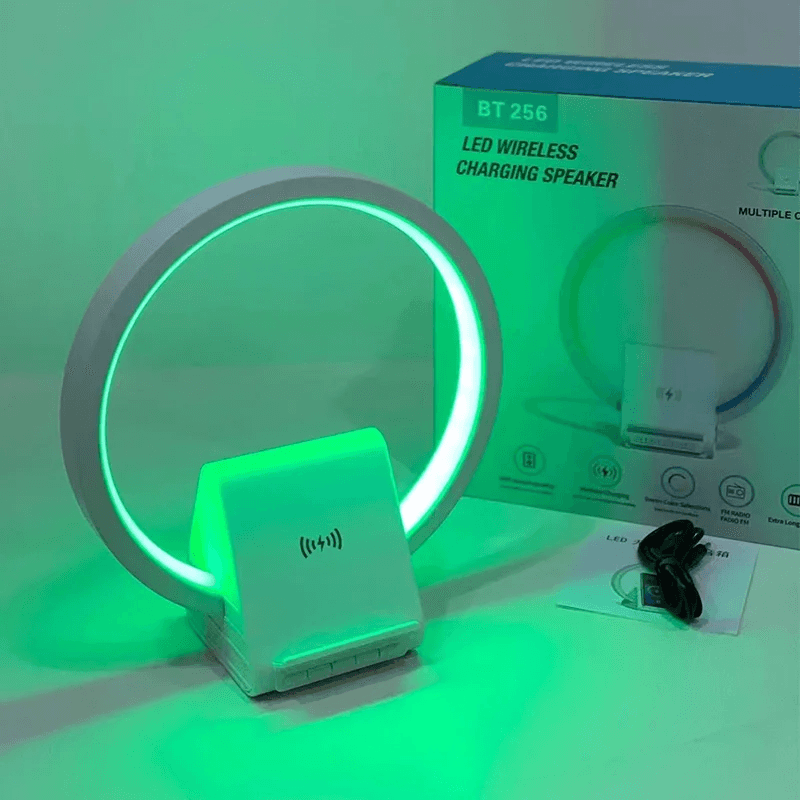 Lampe de chevet avec chargeur sans fil, haut-parleurs Bluetooth rechargeables support de charge rapide, 15W  BT-256 - Électronique - صورة 10