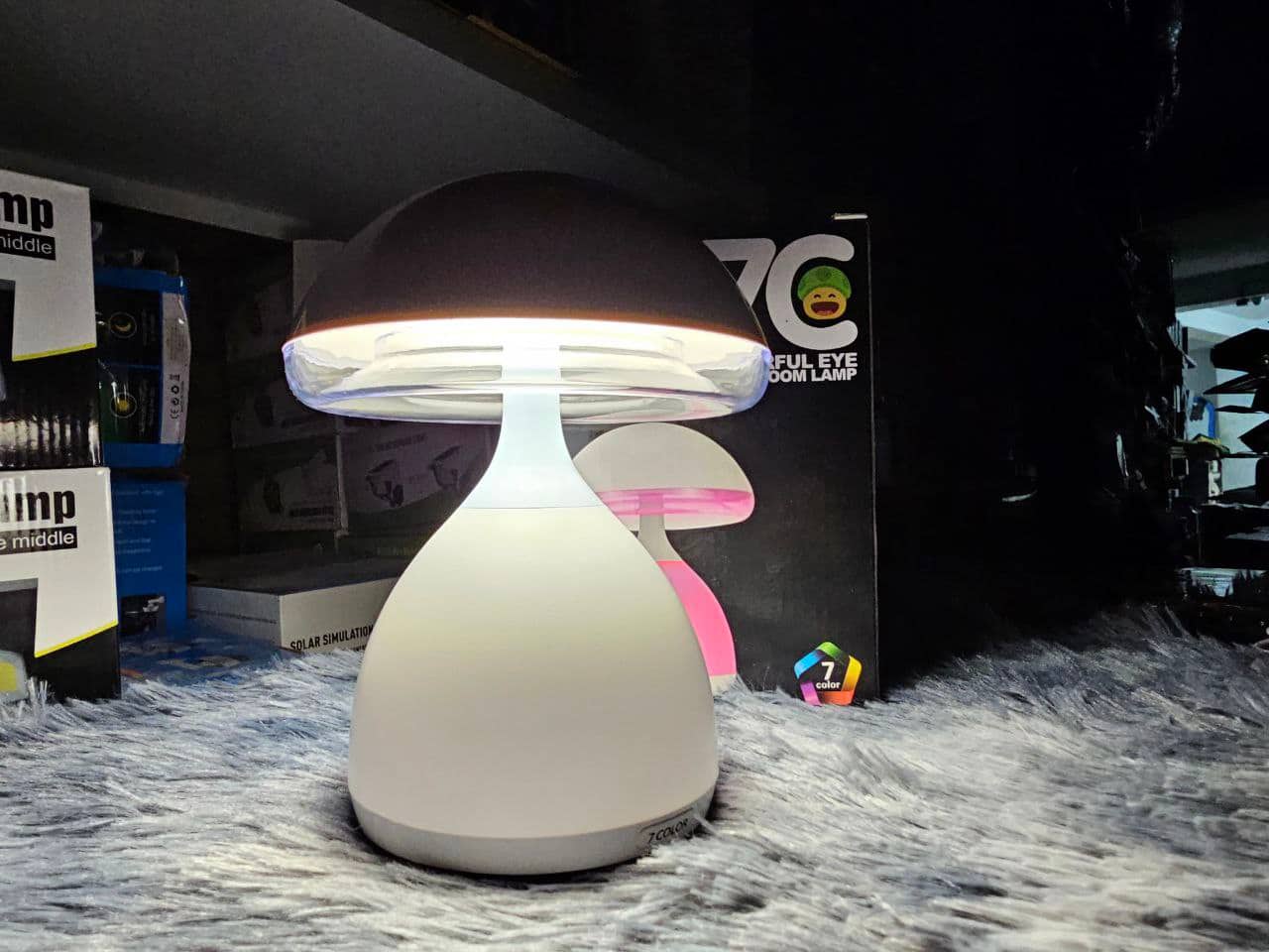 Lampe de chevet LED à capteur tactile Champignon à intensité variable RGB - Décoration - صورة 5
