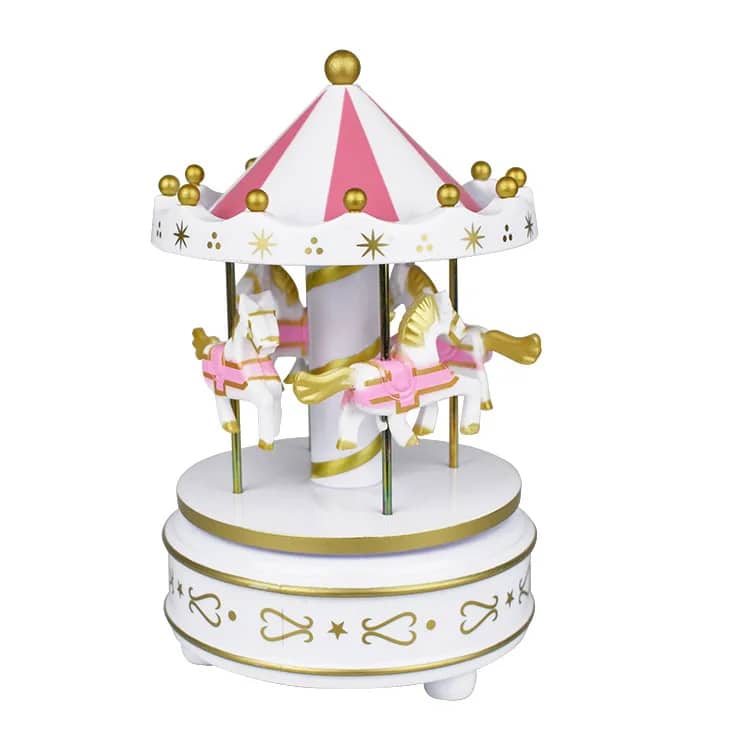 Carrousel Music Box Rotatif à 4 Chevaux Classique Melody - Décoration - صورة 3