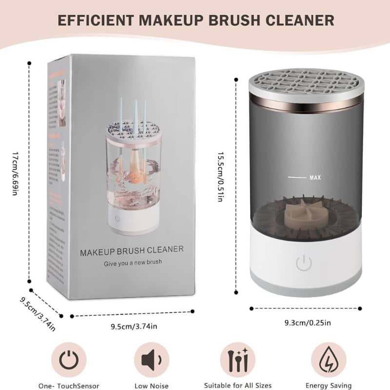 Machine de nettoyage de pinceaux maquillage électrique portable 3en1 - منظف ​​ومجفف فرش المكياج الأوتوماتيكي - Soins et Beauté - صورة 4