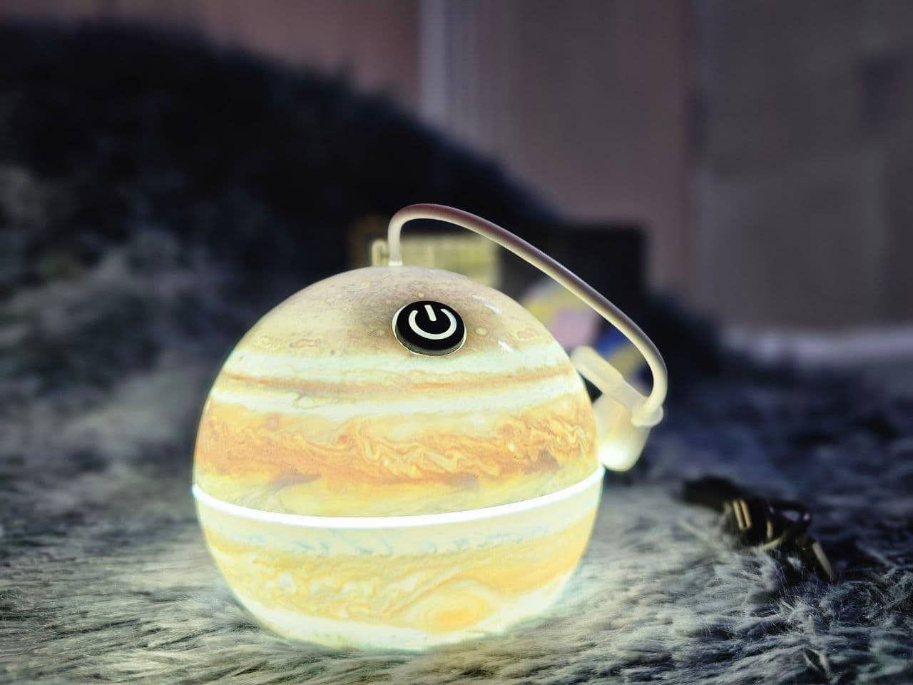Lampe Led Suspendue En Forme De Boule Décorative, Rechargeable Par Usb, Pour Camping Intérieur Et Extérieur, En Forme De Lune Ou De Terre, 1 Pièce - Décoration - صورة 6